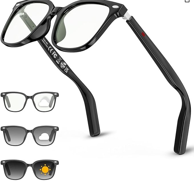 Mingtawn 2026 Smart Glasses for Men & Women, 32g Ultra-Light, HD Calling, AI Translation/Music/Voice Control, Bluetooth Sunglasses with Photochromic Lens for Daily Use, Travel